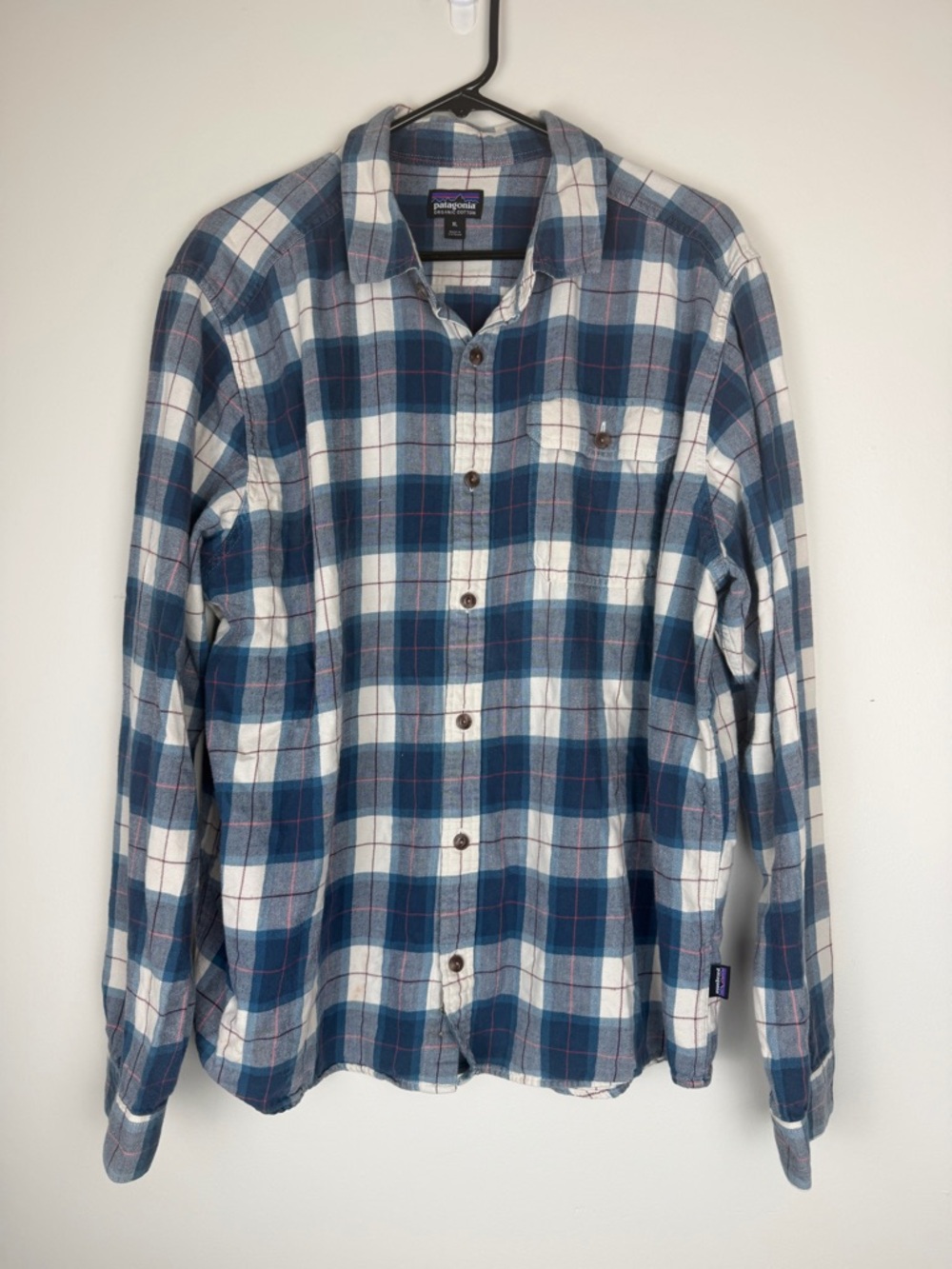 PATAGONIA Men’s Long Sleeve Plaid Fjord Flannel Shirt Organic Cotton XL